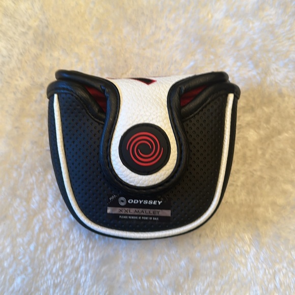 Odyssey Ten/10 XXL Mallet Putter Head Cover White/Red/Black. Magnetic Closure - Picture 2 of 5